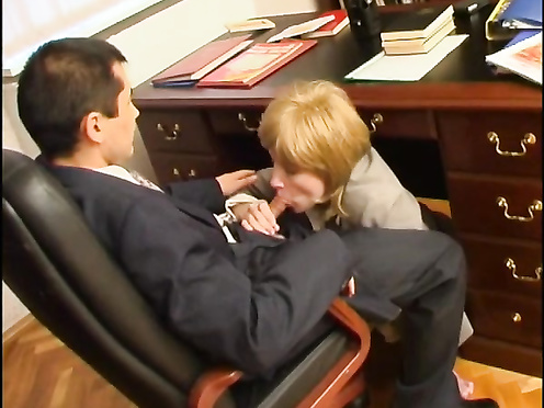 Пока никого нет, достал из-под стола секретутку и трахнул